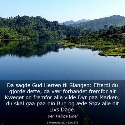 Picture 03 - 1 Mosebog 3:14 DA1871 - Da sagde Gud Herren til Slangen: Efterdi du - Bible Verse Picture