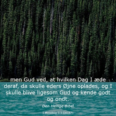 Picture 03 - 1 Mosebog 3:5 DA1871 - men Gud ved, at hvilken Dag I æde deraf, da - Bible Verse Picture