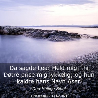 Picture 03 - 1 Mosebog 30:13 DA1871 - Da sagde Lea: Held mig! thi Døtre prise mig - Bible Verse Picture