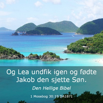 Picture 03 - 1 Mosebog 30:19 DA1871 - Og Lea undfik igen og fødte Jakob den sjette - Bible Verse Picture