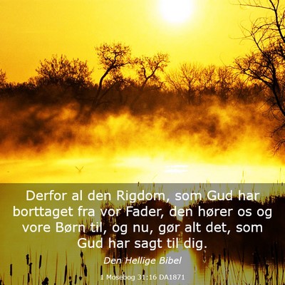 Picture 03 - 1 Mosebog 31:16 DA1871 - Derfor al den Rigdom, som Gud har borttaget fra - Bible Verse Picture
