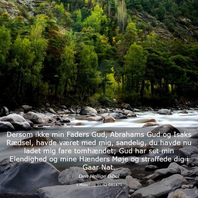 Picture 03 - 1 Mosebog 31:42 DA1871 - Dersom ikke min Faders Gud, Abrahams Gud og Isaks - Bible Verse Picture