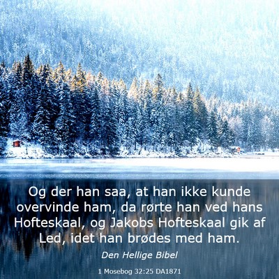 Picture 03 - 1 Mosebog 32:25 DA1871 - Og der han saa, at han ikke kunde overvinde ham, - Bible Verse Picture