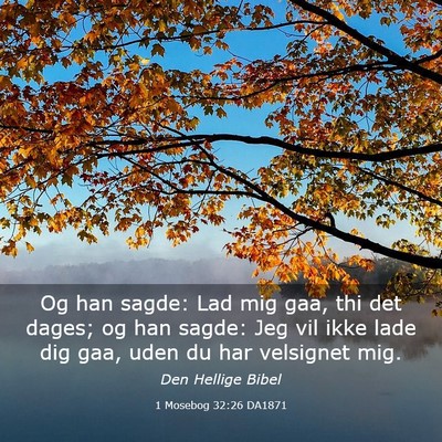 Picture 03 - 1 Mosebog 32:26 DA1871 - Og han sagde: Lad mig gaa, thi det dages; og han - Bible Verse Picture
