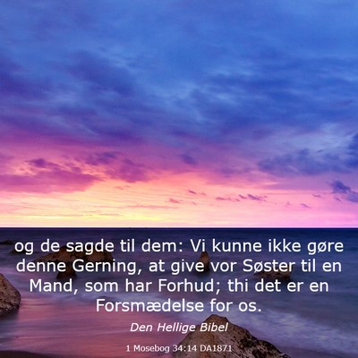 Picture 03 - 1 Mosebog 34:14 DA1871 - og de sagde til dem: Vi kunne ikke gøre denne - Bible Verse Picture