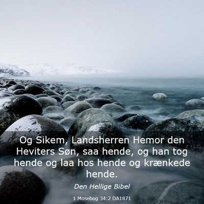Picture 03 - 1 Mosebog 34:2 DA1871 - Og Sikem, Landsherren Hemor den Heviters Søn, - Bible Verse Picture