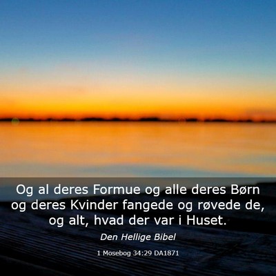 Picture 03 - 1 Mosebog 34:29 DA1871 - Og al deres Formue og alle deres Børn og deres - Bible Verse Picture