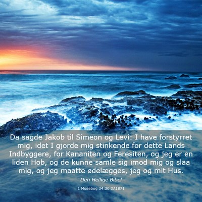 Picture 03 - 1 Mosebog 34:30 DA1871 - Da sagde Jakob til Simeon og Levi: I have - Bible Verse Picture