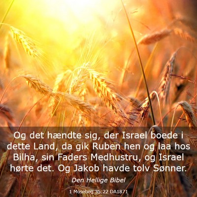 Picture 03 - 1 Mosebog 35:22 DA1871 - Og det hændte sig, der Israel boede i dette - Bible Verse Picture