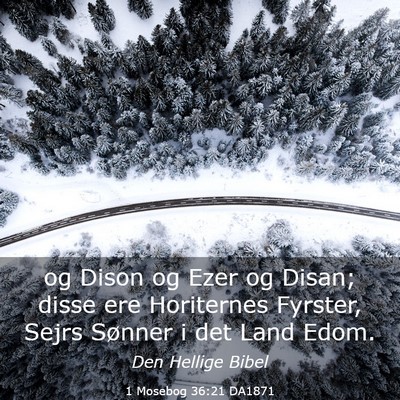 Picture 03 - 1 Mosebog 36:21 DA1871 - og Dison og Ezer og Disan; disse ere Horiternes - Bible Verse Picture