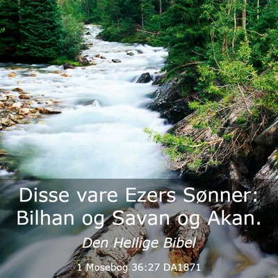 Picture 03 - 1 Mosebog 36:27 DA1871 - Disse vare Ezers Sønner: Bilhan og Savan og - Bible Verse Picture