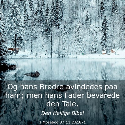 Picture 03 - 1 Mosebog 37:11 DA1871 - Og hans Brødre avindedes paa ham; men hans Fader - Bible Verse Picture