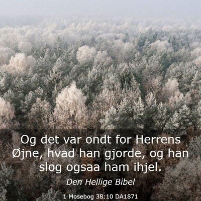 Picture 03 - 1 Mosebog 38:10 DA1871 - Og det var ondt for Herrens Øjne, hvad han - Bible Verse Picture