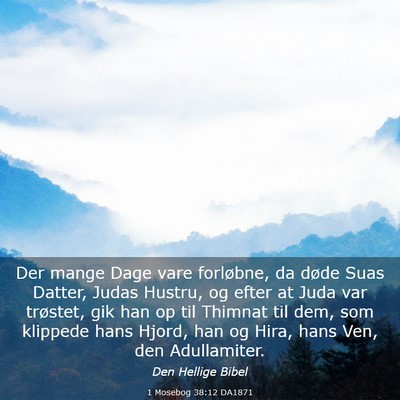 Picture 03 - 1 Mosebog 38:12 DA1871 - Der mange Dage vare forløbne, da døde Suas - Bible Verse Picture