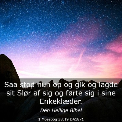 Picture 03 - 1 Mosebog 38:19 DA1871 - Saa stod hun op og gik og lagde sit Slør af sig - Bible Verse Picture