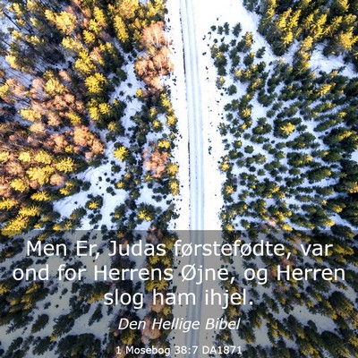 Picture 03 - 1 Mosebog 38:7 DA1871 - Men Er, Judas førstefødte, var ond for Herrens - Bible Verse Picture