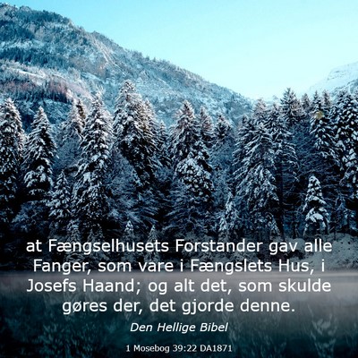 Picture 03 - 1 Mosebog 39:22 DA1871 - at Fængselhusets Forstander gav alle Fanger, som - Bible Verse Picture
