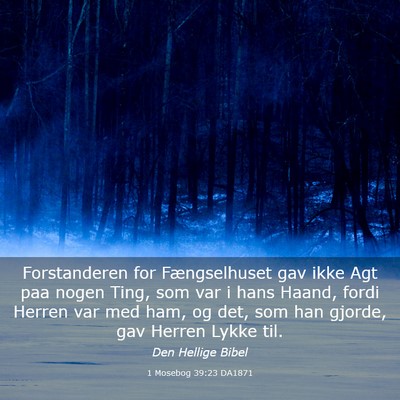 Picture 03 - 1 Mosebog 39:23 DA1871 - Forstanderen for Fængselhuset gav ikke Agt paa - Bible Verse Picture