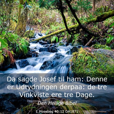 Picture 03 - 1 Mosebog 40:12 DA1871 - Da sagde Josef til ham: Denne er Udtydningen - Bible Verse Picture