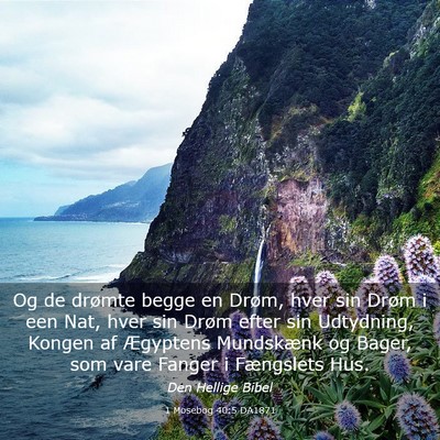 Picture 03 - 1 Mosebog 40:5 DA1871 - Og de drømte begge en Drøm, hver sin Drøm i - Bible Verse Picture