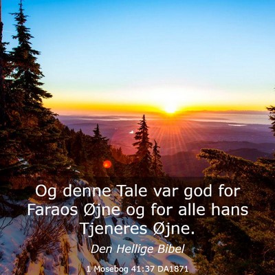 Picture 03 - 1 Mosebog 41:37 DA1871 - Og denne Tale var god for Faraos Øjne og for - Bible Verse Picture