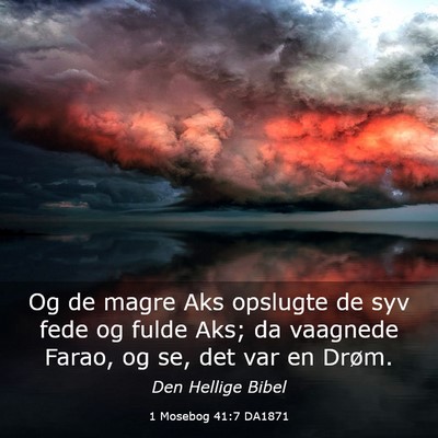 Picture 03 - 1 Mosebog 41:7 DA1871 - Og de magre Aks opslugte de syv fede og fulde - Bible Verse Picture