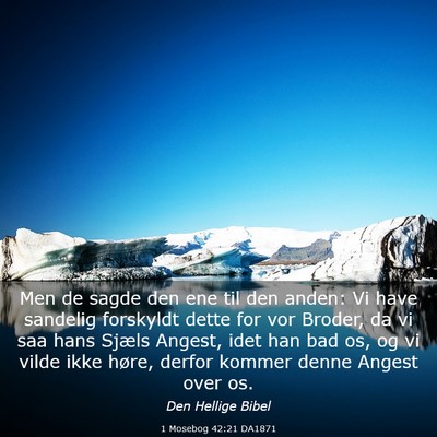 Picture 03 - 1 Mosebog 42:21 DA1871 - Men de sagde den ene til den anden: Vi have - Bible Verse Picture
