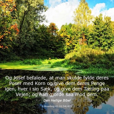 Picture 03 - 1 Mosebog 42:25 DA1871 - Og Josef befalede, at man skulde fylde deres - Bible Verse Picture