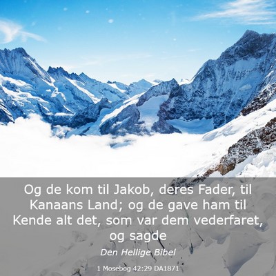 Picture 03 - 1 Mosebog 42:29 DA1871 - Og de kom til Jakob, deres Fader, til Kanaans - Bible Verse Picture