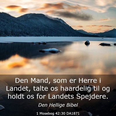 Picture 03 - 1 Mosebog 42:30 DA1871 - Den Mand, som er Herre i Landet, talte os - Bible Verse Picture