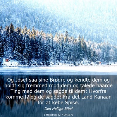 Picture 03 - 1 Mosebog 42:7 DA1871 - Og Josef saa sine Brødre og kendte dem og holdt - Bible Verse Picture