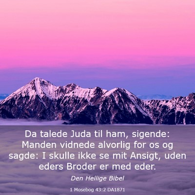 Picture 03 - 1 Mosebog 43:2 DA1871 - Da talede Juda til ham, sigende: Manden vidnede - Bible Verse Picture