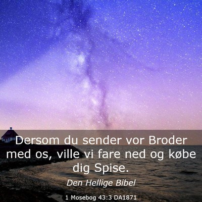 Picture 03 - 1 Mosebog 43:3 DA1871 - Dersom du sender vor Broder med os, ville vi fare - Bible Verse Picture