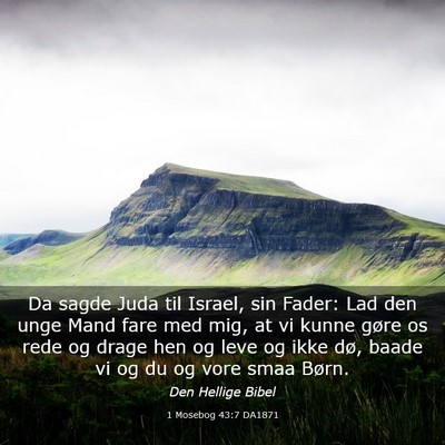 Picture 03 - 1 Mosebog 43:7 DA1871 - Da sagde Juda til Israel, sin Fader: Lad den unge - Bible Verse Picture