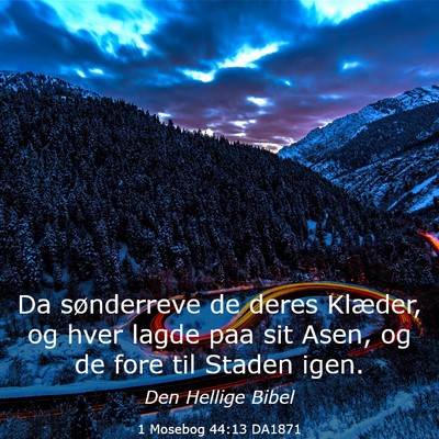 Picture 03 - 1 Mosebog 44:13 DA1871 - Da sønderreve de deres Klæder, og hver lagde - Bible Verse Picture