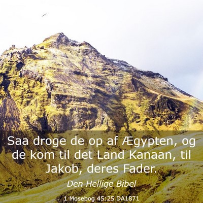 Picture 03 - 1 Mosebog 45:25 DA1871 - Saa droge de op af Ægypten, og de kom til det - Bible Verse Picture