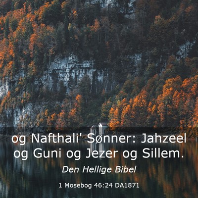 Picture 03 - 1 Mosebog 46:24 DA1871 - og Nafthali' Sønner: Jahzeel og Guni og Jezer og - Bible Verse Picture