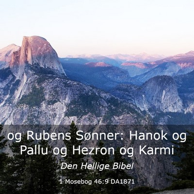 Picture 03 - 1 Mosebog 46:9 DA1871 - og Rubens Sønner: Hanok og Pallu og Hezron og - Bible Verse Picture