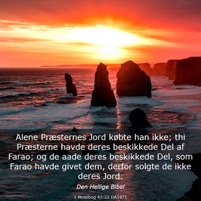 Picture 03 - 1 Mosebog 47:22 DA1871 - Alene Præsternes Jord købte han ikke; thi - Bible Verse Picture