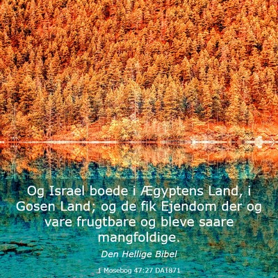 Picture 03 - 1 Mosebog 47:27 DA1871 - Og Israel boede i Ægyptens Land, i Gosen Land; - Bible Verse Picture