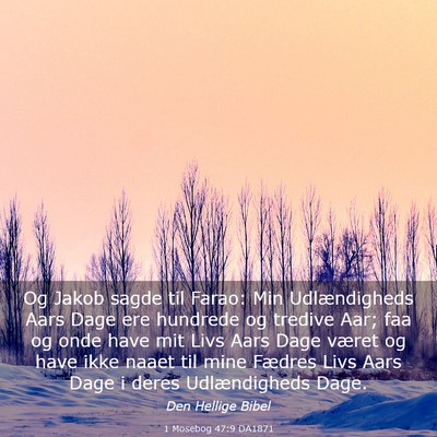 Picture 03 - 1 Mosebog 47:9 DA1871 - Og Jakob sagde til Farao: Min Udlændigheds Aars - Bible Verse Picture
