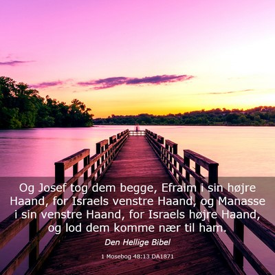 Picture 03 - 1 Mosebog 48:13 DA1871 - Og Josef tog dem begge, Efraim i sin højre - Bible Verse Picture