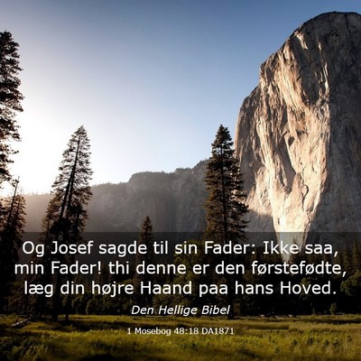 Picture 03 - 1 Mosebog 48:18 DA1871 - Og Josef sagde til sin Fader: Ikke saa, min - Bible Verse Picture