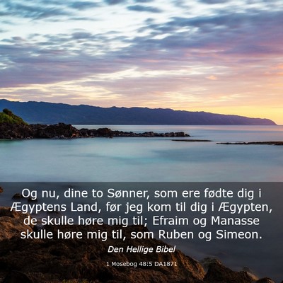 Picture 03 - 1 Mosebog 48:5 DA1871 - Og nu, dine to Sønner, som ere fødte dig i - Bible Verse Picture