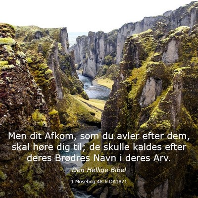 Picture 03 - 1 Mosebog 48:6 DA1871 - Men dit Afkom, som du avler efter dem, skal høre - Bible Verse Picture