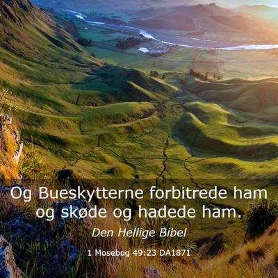 Picture 03 - 1 Mosebog 49:23 DA1871 - Og Bueskytterne forbitrede ham og skøde og - Bible Verse Picture