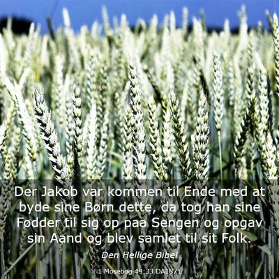 Picture 03 - 1 Mosebog 49:33 DA1871 - Der Jakob var kommen til Ende med at byde sine - Bible Verse Picture