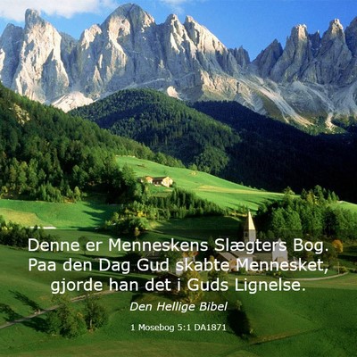 Picture 03 - 1 Mosebog 5:1 DA1871 - Denne er Menneskens Slægters Bog. Paa den Dag - Bible Verse Picture