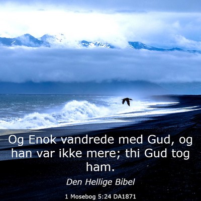 Picture 03 - 1 Mosebog 5:24 DA1871 - Og Enok vandrede med Gud, og han var ikke mere; - Bible Verse Picture