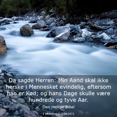 Picture 03 - 1 Mosebog 6:3 DA1871 - Da sagde Herren: Min Aand skal ikke herske i - Bible Verse Picture